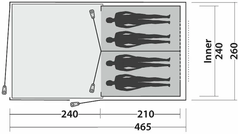 Easy Camp Galaxy 400 Steel Blue Tunneltent - 4 Personen 4 Easy Camp Galaxy 400 Steel Blue Tunneltent - 4 Personen - Afbeelding 4