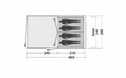 Easy Camp Galaxy 400 Rustic Green Tunneltent - 4 Personen -OASE Winkel 120391 galaxy 400 rustic green drawing floorplan3
