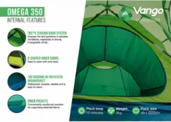 Vango Omega 350 Tunneltent - 3 Persoons - Groen -OASE Winkel 1900 1783 omega 350 6