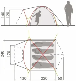Vaude Campo Grande XT Koepeltent - 4 Persoons - Groen -OASE Winkel 1900 1784 14227 g 5