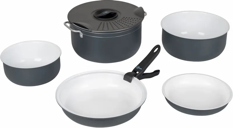 Bo-Camp Camping Keramische Coating Pannenset - 7 Delig 2 Bo-Camp Camping Keramische Coating Pannenset - 7 Delig - Afbeelding 2