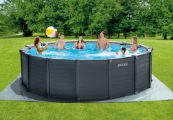 Intex Graphite Panel Pool - 478 X 124 Cm - Met Zandfilterpomp En Accessoires -OASE Winkel 26384gn sfeerafbeelding zonder accessoires 1