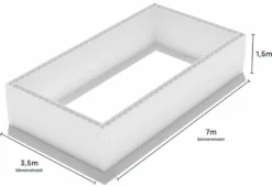 Polystyreen Zwembad Blokkenset - 7,00 X 3,50 X 1,50 M -OASE Winkel 700x350 zij size