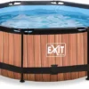 EXIT TOYS EXIT Wood Zwembad - 244 X 76 Cm - Met Filterpomp