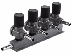 9mm Luchtverdeler Met Kraan - 4 Uitgangen