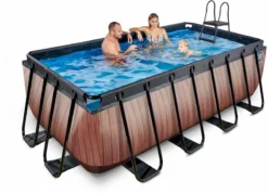 EXIT TOYS EXIT Wood Zwembad - 400 X 200 X 122 Cm - Met Zandfilterpomp En Trap -OASE Winkel 864 1200 exit 30 27 42 10 int 5