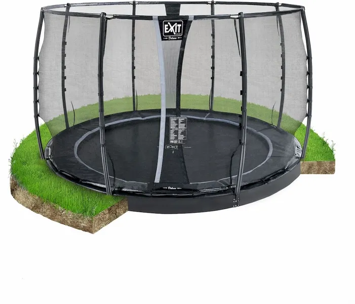 EXIT TOYS Exit Dynamic Flatground Trampoline Met Net - Ø 305 Cm - Zwart 2 EXIT TOYS Exit Dynamic Flatground Trampoline Met Net - Ø 305 Cm - Zwart - Afbeelding 2