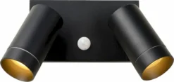 Lucide Taylor GU10 Sensor Wandspot - 2 Spots - Zwart
