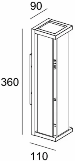 Lucide Claire Mini E27 Wandlamp - 2 Spots - Antraciet -OASE Winkel 900 418 27885 02 30 technical drawing