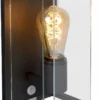Lucide Claire E27 Wandlamp Met Sensor - Antraciet