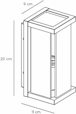 Lucide Claire Mini E27 Wandlamp - 1 Spot - Antraciet -OASE Winkel 900 603 27885 01 30 technical drawing