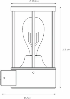 Lucide Lori E27 Sensor Wandlamp - Antraciet -OASE Winkel 900 644 14893 01 30 technical drawing
