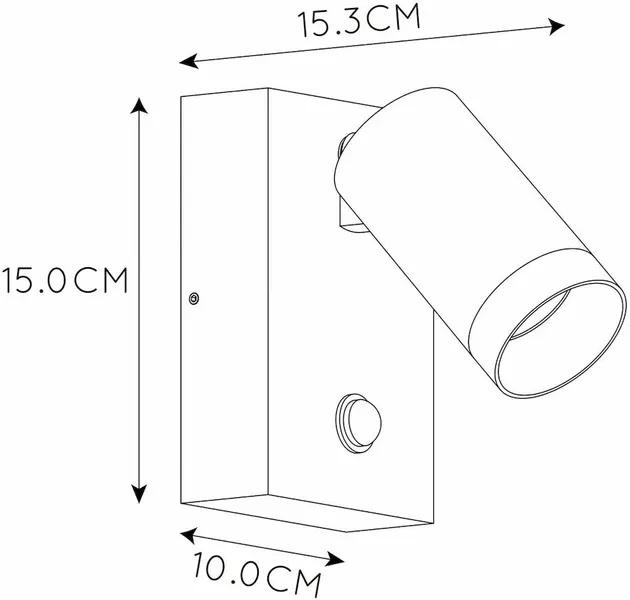 Lucide Taylor GU10 Sensor Wandspot - 1 Spot - Zwart 5 Lucide Taylor GU10 Sensor Wandspot - 1 Spot - Zwart - Afbeelding 5