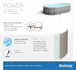 Bestway Power Steel Oval Zwembad - 427 X 250 X 100 Cm - Met Filterpomp En Accessoires -OASE Winkel 900 989 56620 02 power steel