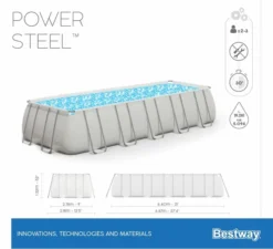 Bestway Power Steel Rectangular Zwembad - 640 X 274 X 132 Cm - Met Zandfilterpomp En Accessoires -OASE Winkel bestway power steel rectangular zwembad 640 x 274 x 132 cm set 20