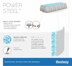Bestway Power Steel Rectangular Zwembad - 640 X 274 X 132 Cm - Met Zandfilterpomp En Accessoires -OASE Winkel bestway power steel rectangular zwembad 640 x 274 x 132 cm set 21