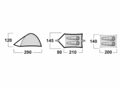 Husky Bizam Koepeltent - 2+ Persoons -OASE Winkel bizam afmetingen