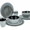 Bo-Camp Mix & Match Melamine Serviesset - 16-delig - Zwart