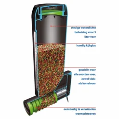 Velda Fish Feeder Pro Voerautomaat -OASE Winkel doorsnede velda fish feeder pro