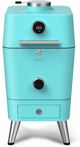 Everdure 4K Houtskool Barbecue Met Beschermhoes - Blauw 1 Everdure 4K Houtskool Barbecue Met Beschermhoes - Blauw
