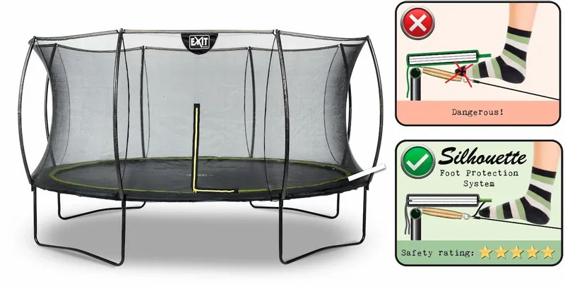 EXIT TOYS Exit Silhouette Trampoline Met Net - Ø 427 Cm - Zwart 2 EXIT TOYS Exit Silhouette Trampoline Met Net - Ø 427 Cm - Zwart - Afbeelding 2