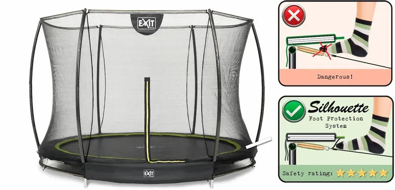 EXIT TOYS Exit Silhouette InGround Trampoline Met Net - Ø 305 Cm - Zwart 2 EXIT TOYS Exit Silhouette InGround Trampoline Met Net - Ø 305 Cm - Zwart - Afbeelding 2