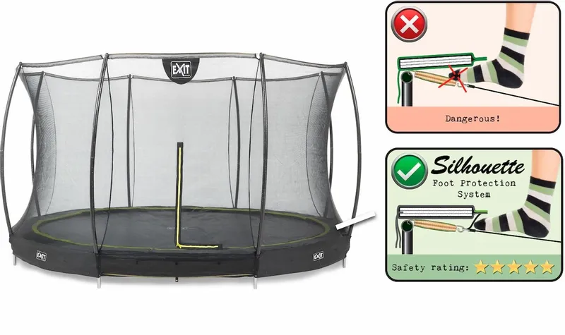 EXIT TOYS Exit Silhouette InGround Trampoline Met Net - Ø 366 Cm - Zwart 2 EXIT TOYS Exit Silhouette InGround Trampoline Met Net - Ø 366 Cm - Zwart - Afbeelding 2