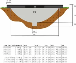 EXIT TOYS Exit Silhouette InGround Trampoline Met Net - 305 X 214 Cm - Zwart -OASE Winkel exit 12 95 70 00 int 4 resultaat