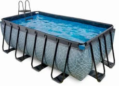 EXIT TOYS EXIT Stone Zwembad - 400 X 200 X 122 Cm - Met Zandfilterpomp En Trap