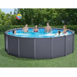 Intex Graphite Panel Pool - 478 X 124 Cm - Met Zandfilterpomp En Accessoires -OASE Winkel graphite panel pool1