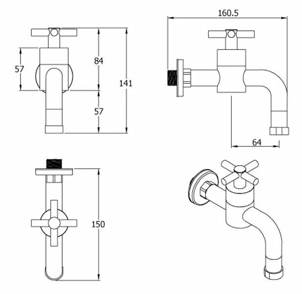 Caprea Buitenkraan SMOOTH - RVS 2 Caprea Buitenkraan SMOOTH - RVS - Afbeelding 2