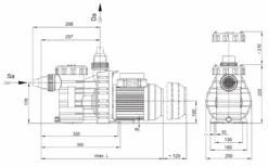 Aqua Vario Plus Variabele Zwembadpomp -OASE Winkel technischetekeningspeckaquavarioplus